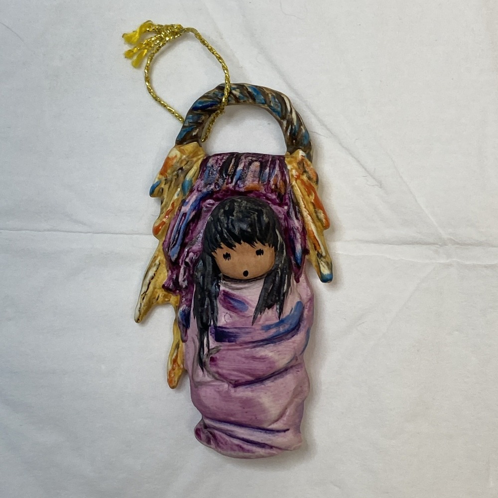 Vintage Christmas Goebel DeGrazia Village Ornament "Pink‎ Papoose"